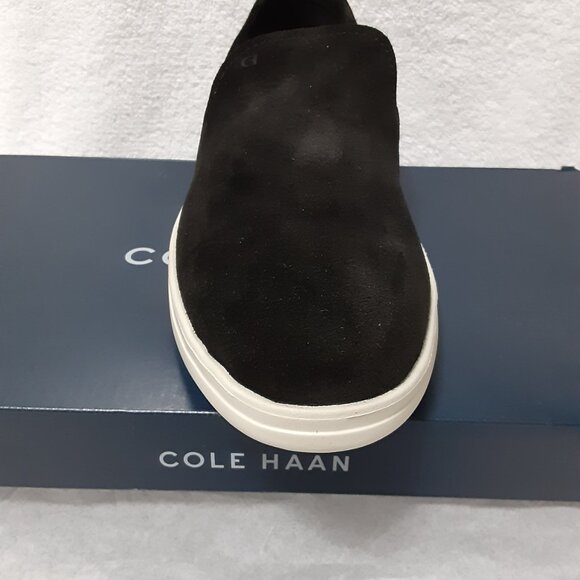 COLE HANN MEN GRAND 360 SUEDE LEATHER SLIP ON SHOES BLACK/WHITE 11M - Picture 13 of 16